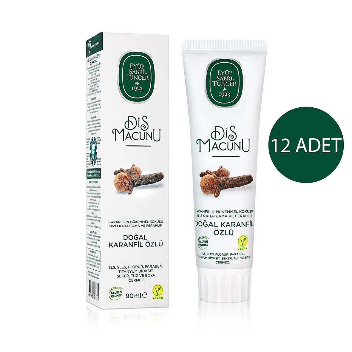 Doğal Karanfil Özlü Diş Macunu 90 ml 12 Adet