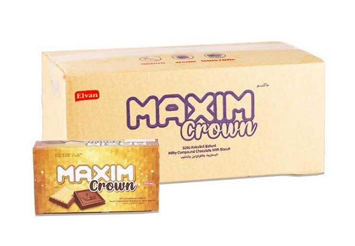 Maxım Crown Kakaolu Bisküvi 10 Gr. 24 lü 6 Paket (1 Koli)
