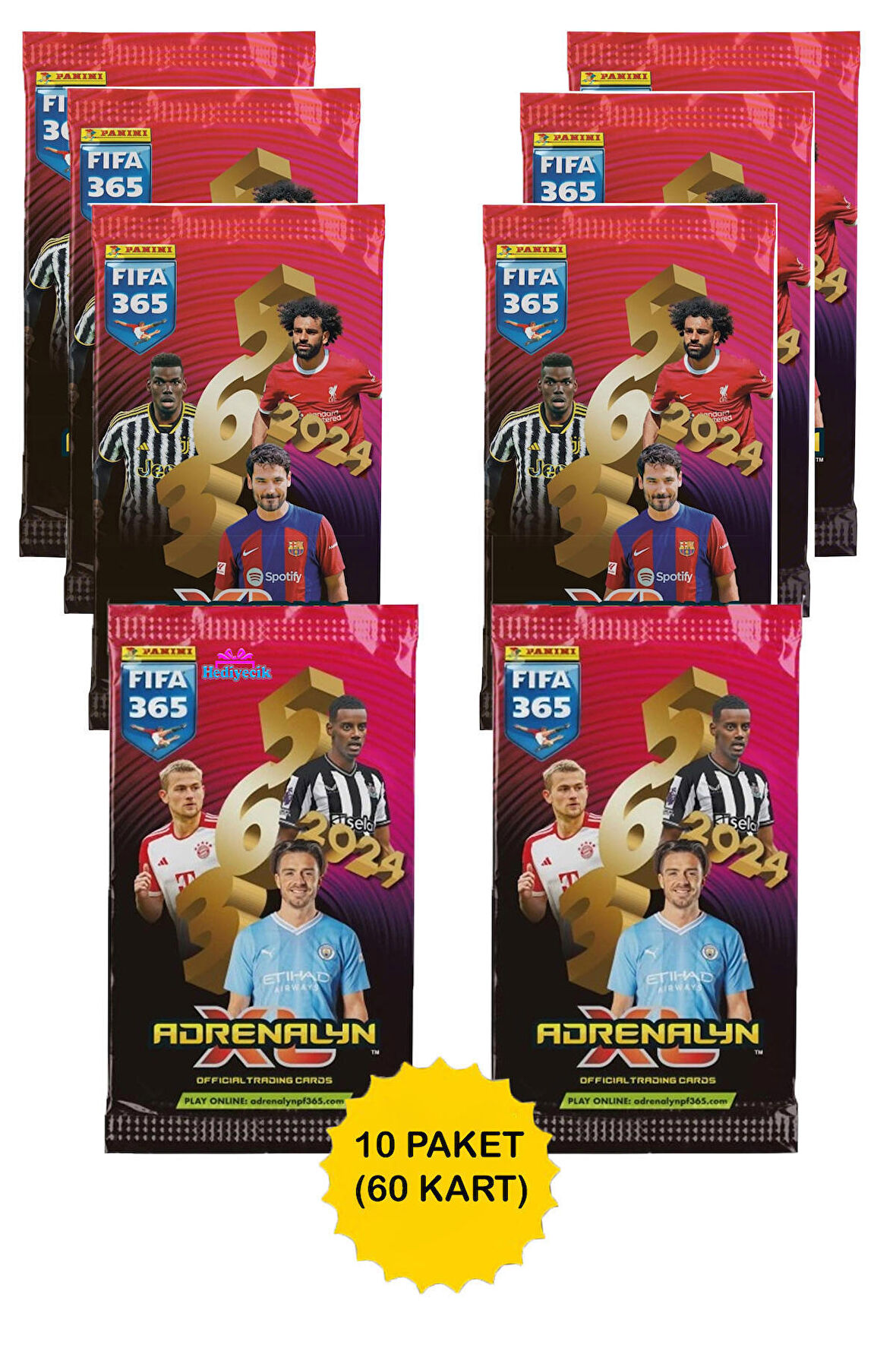 FIFA 365 Adrenalyn XL 2024 Futbolcu Kartları 10 Paket (60 Kart)