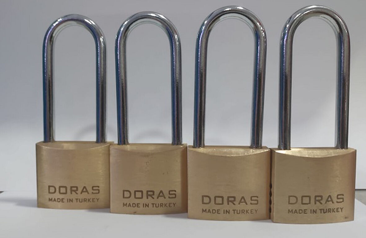 Doras Ersa 4'lü Set Pas Pirinç Asma Kilit 40 Mm