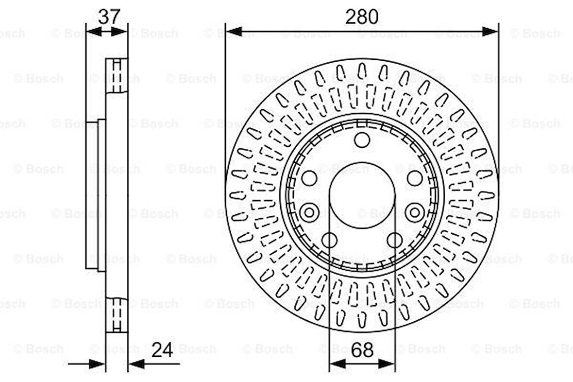 Renault On Fren Aynası (diski) Fluence Megane III Scenic III Laguna III Duster 1,2 / 1,4 / 1,5dci / 1,6 / 2, - Bosch 0986479w70