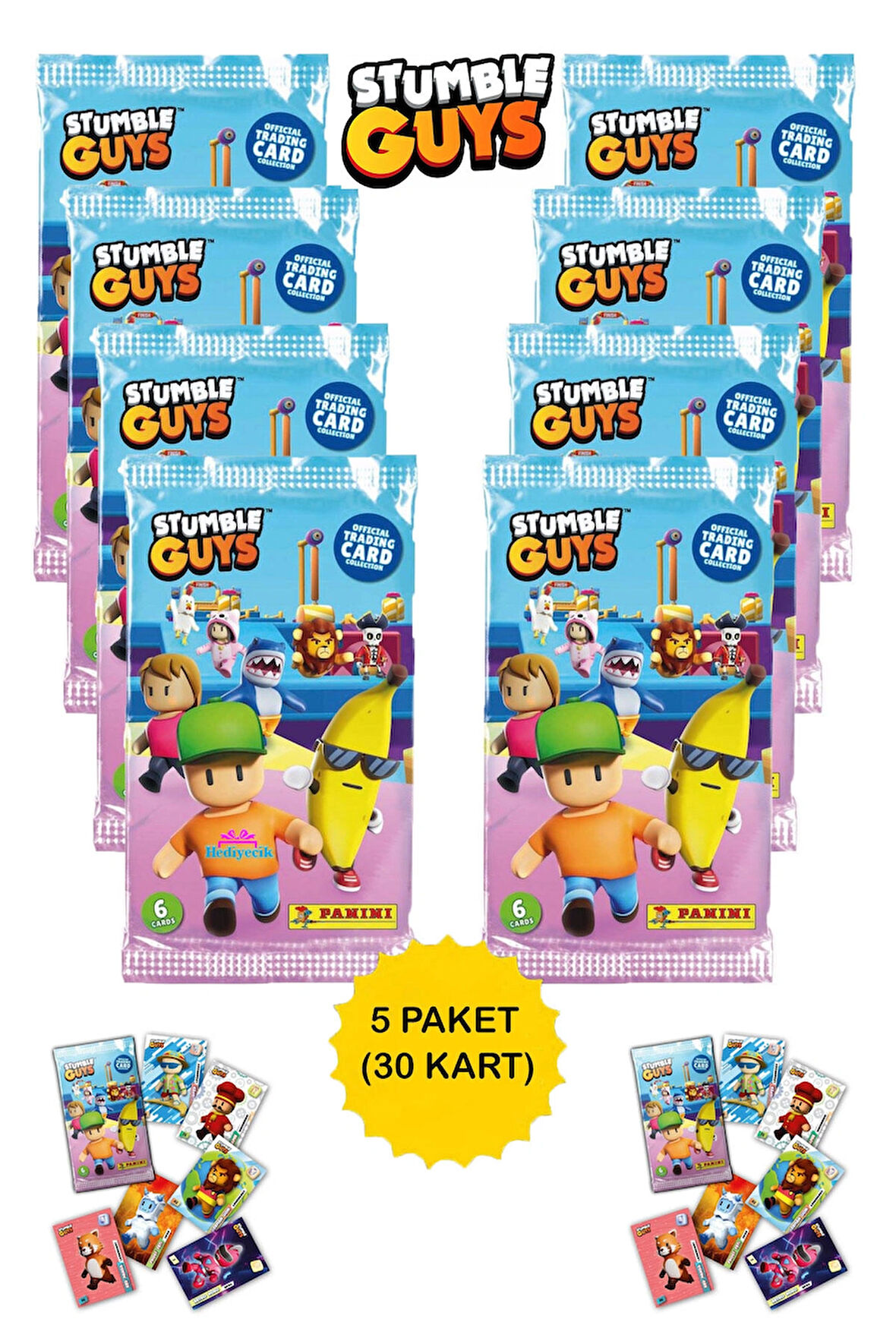 Panini Stumble Guys Oyun Kartları 5 Paket (30 Kart)