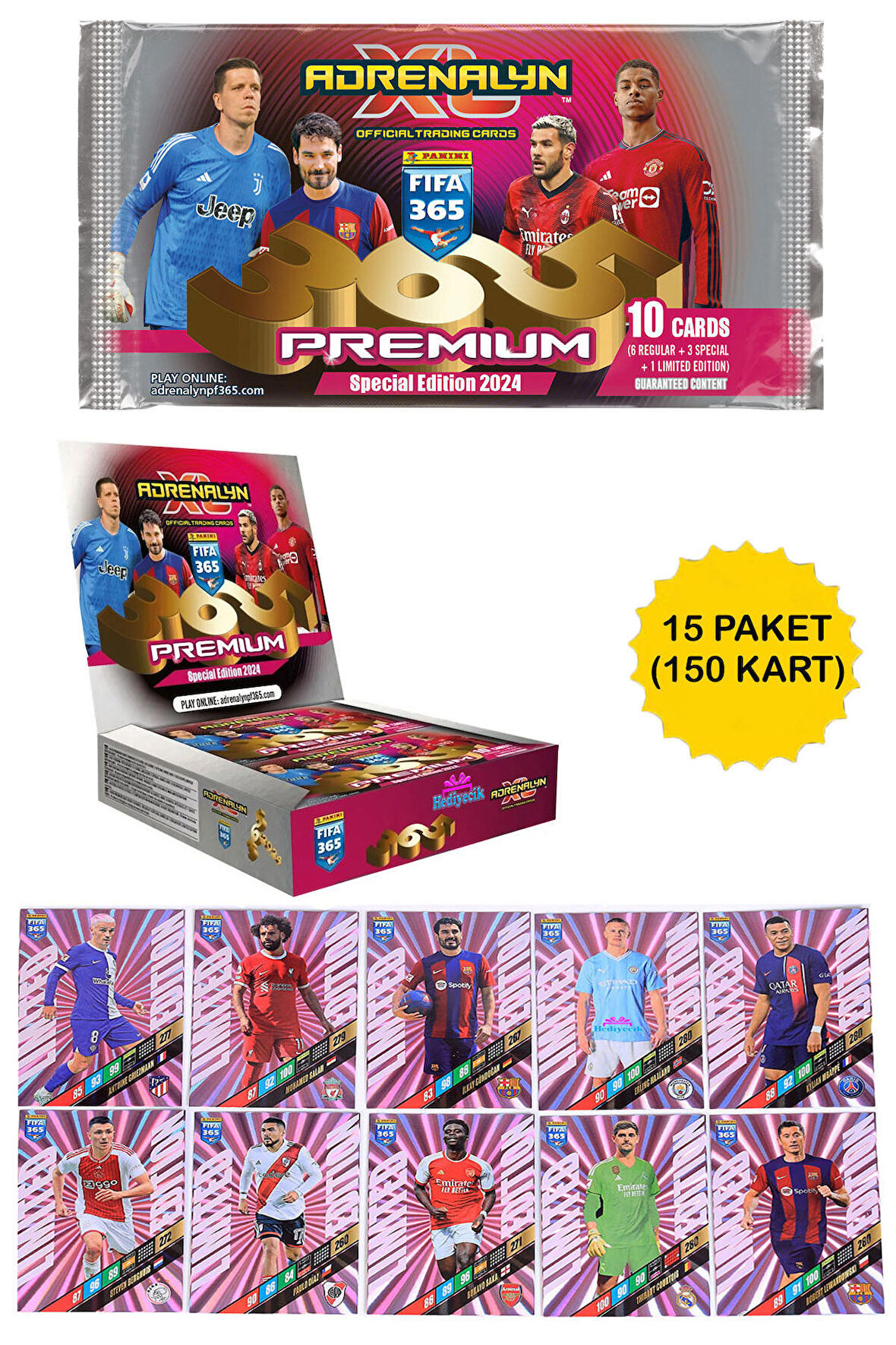Fıfa 365 2024 Premium Adrenalyn XL (15 PAKET) Futbolcu Kartları