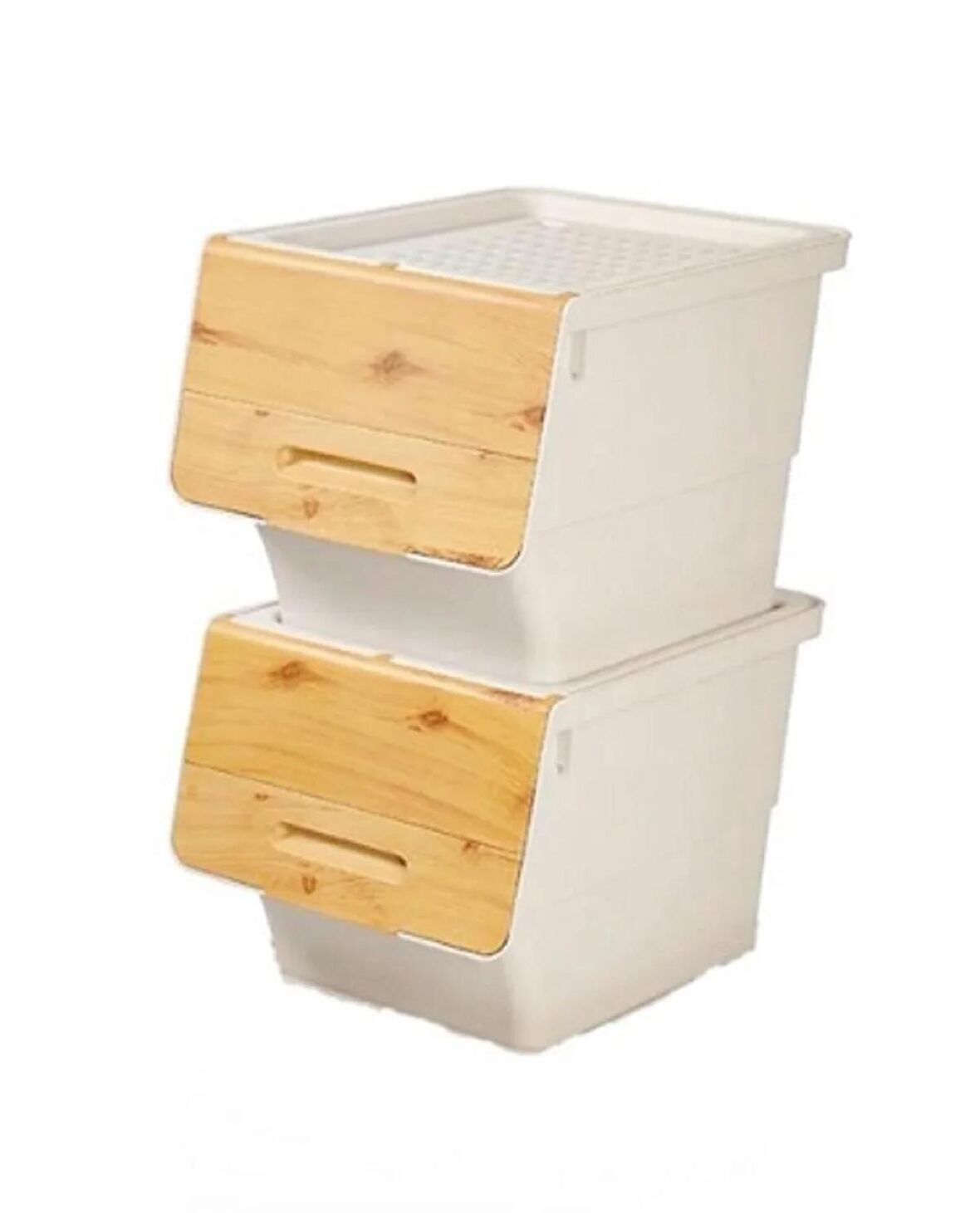 Motek 12 Litre Bambu Desen Tekerlekli Tekli Organizer 2 Adet