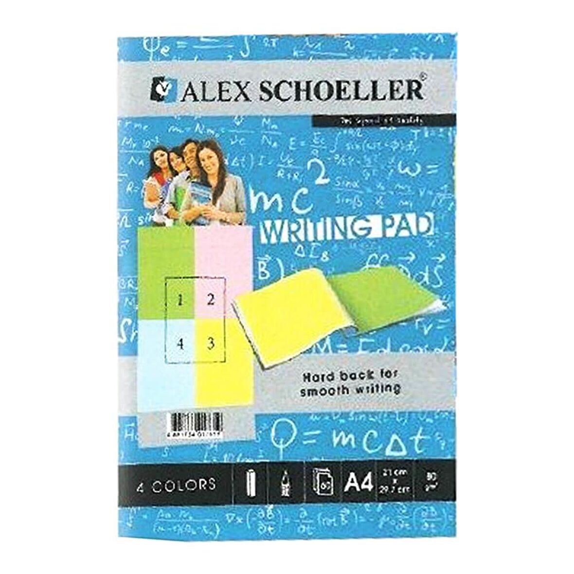 Alex Schoeller A4 Renkli Bloknot 80 gr Kareli 60lı