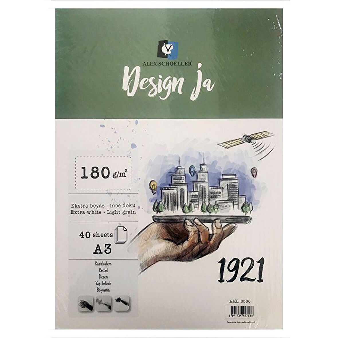 Design Ja 1921 Ekstra White İnce Dokulu 180g 40 Yp Blok A3