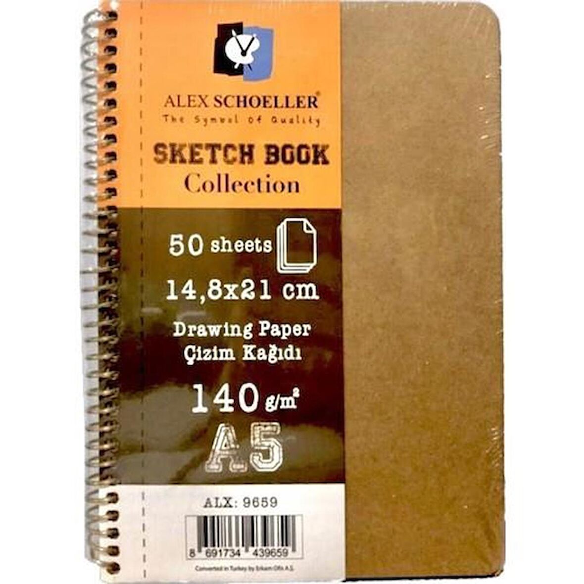 A5 140 gr 50 Yaprak Sert Kapak Sketchbook ALX-9659