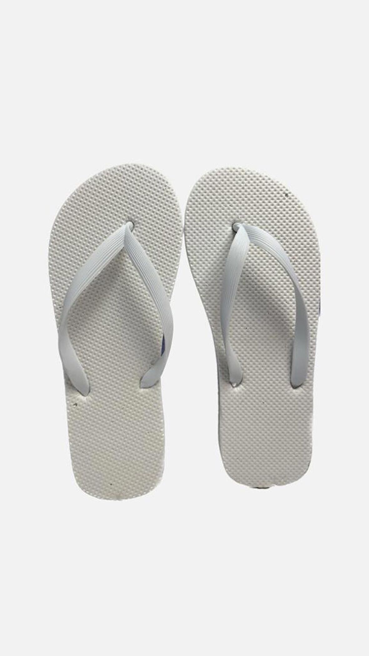 2 Adet Parmak Arası Beyaz Kadın Terlik Eva Taban 14 mm Flip Flop 39 Numara