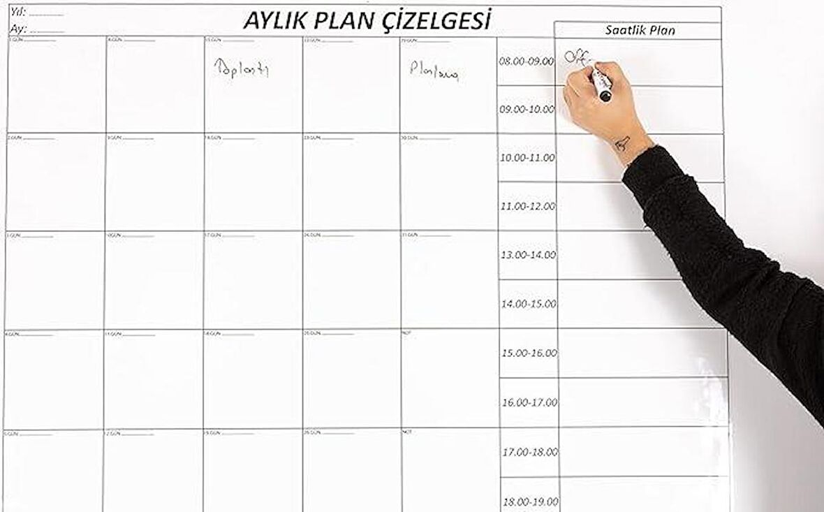 5 Adet 110×100 Cm Aylık Plan Çizelgesi Akıllı Kağıt Tahta