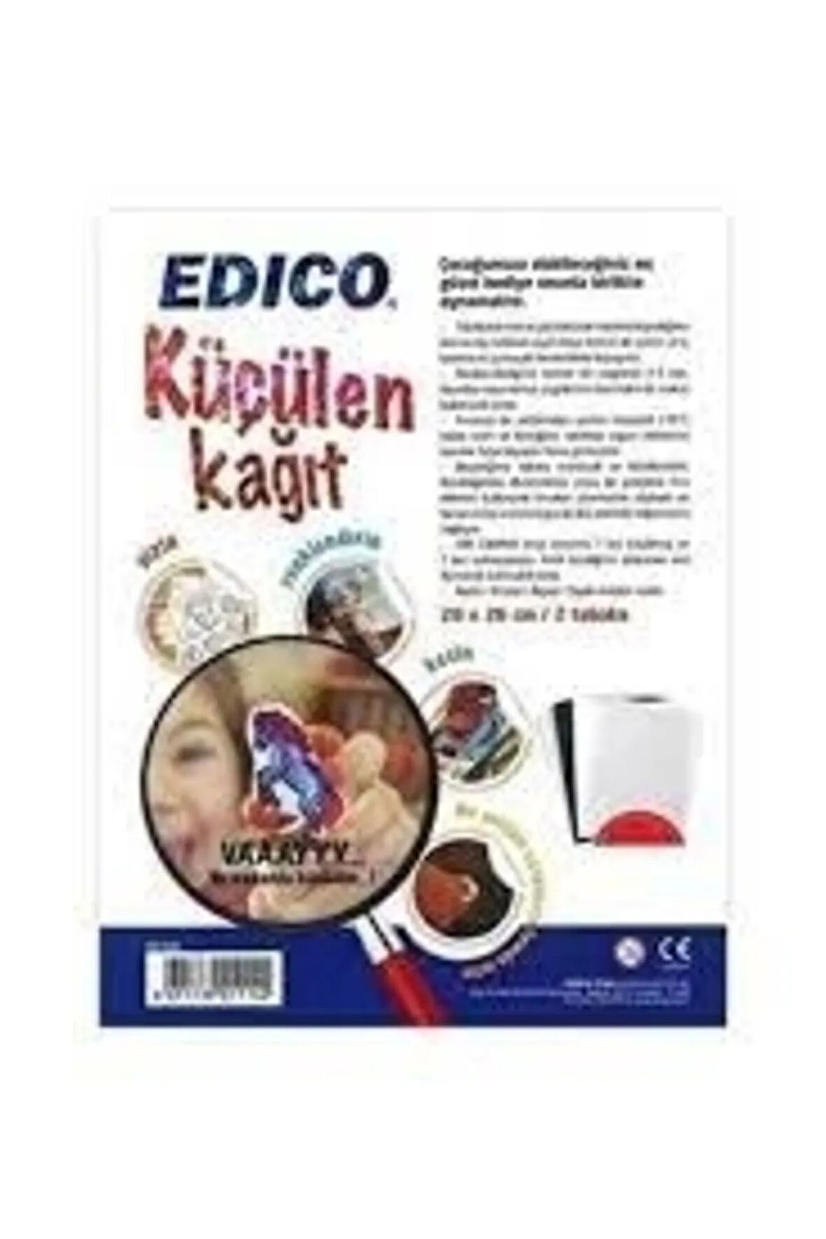 Edico 7 Times Küçülen Kağıt Siyah (2li Paket) 20x26 Cm