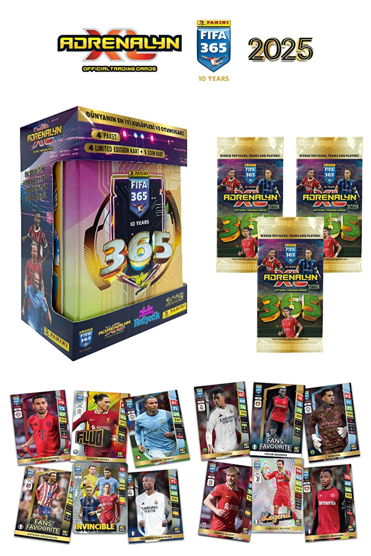 Fıfa 365 2025 Tcg Metal Kutu Futbolcu Kartları Set
