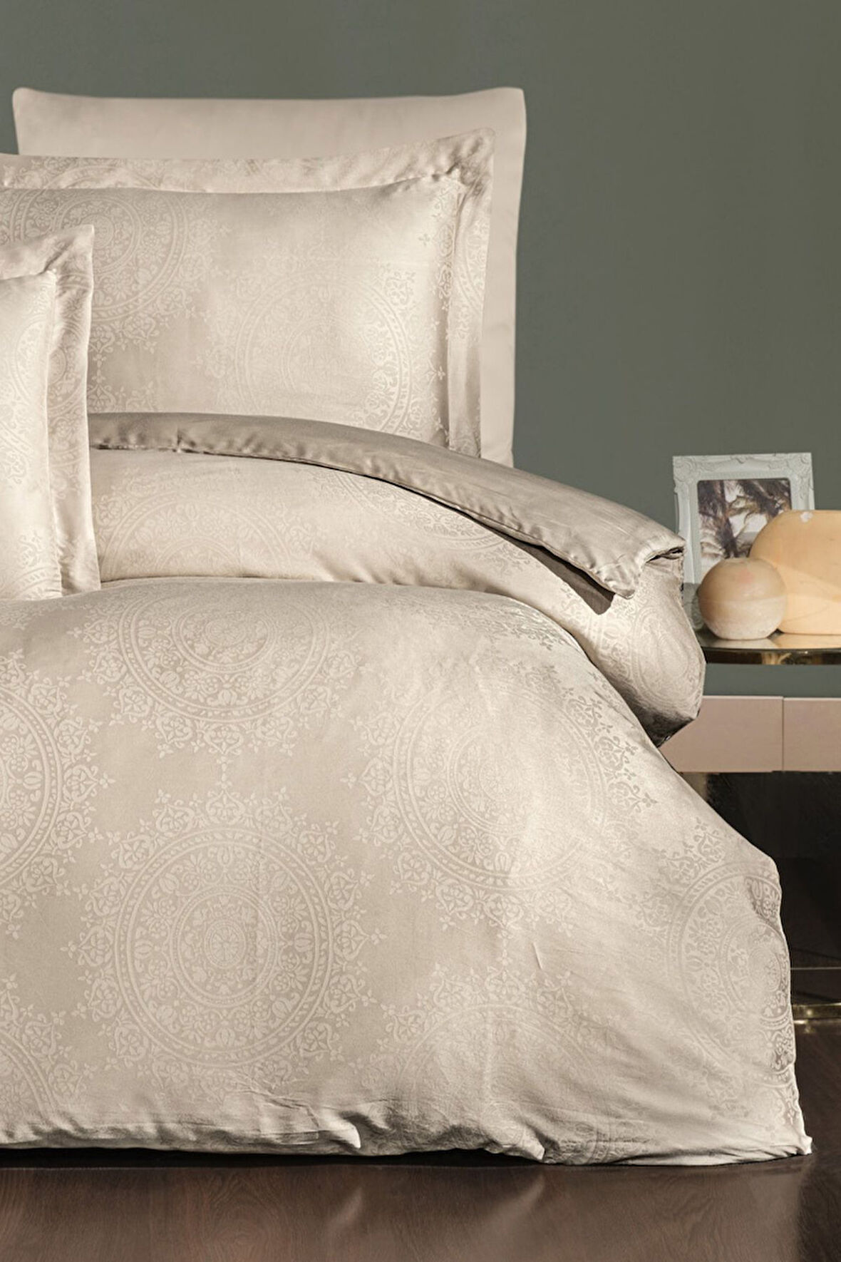 Varol Liyosel Jakar Nevresim Takımı Tek Kişilik - Nothingham Cappuccino