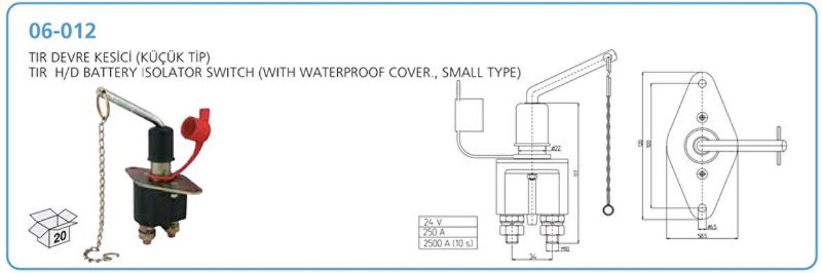 Unıversal Truck Devre Kesici Tir Ym Hella Tip - Aksa 06-012