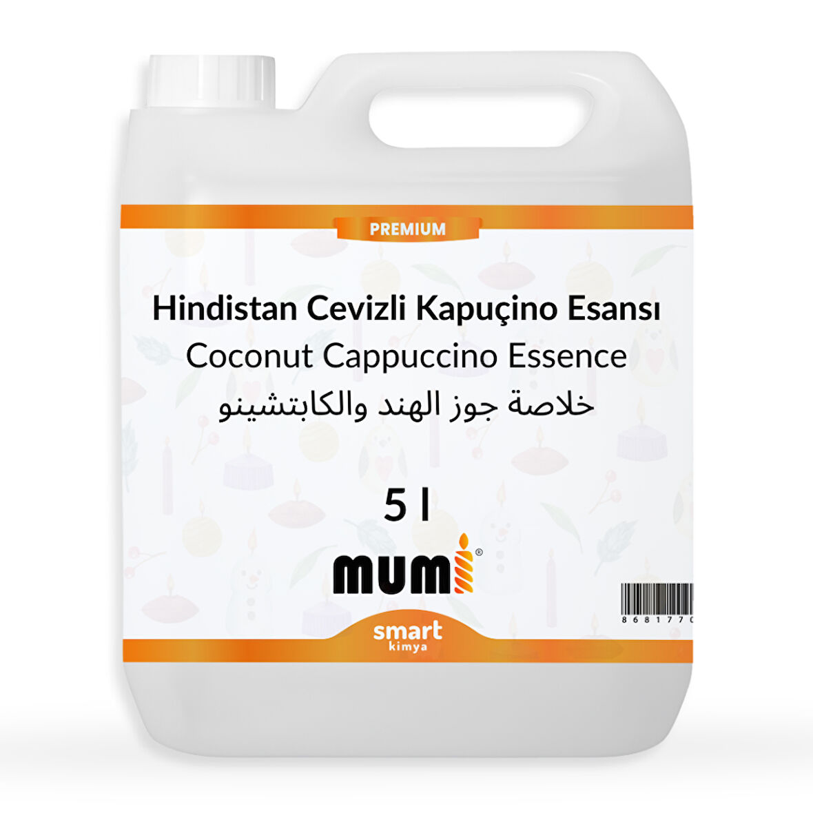 Premium Hindistan Cevizli Kapuçino Mum Esansı 5 litre