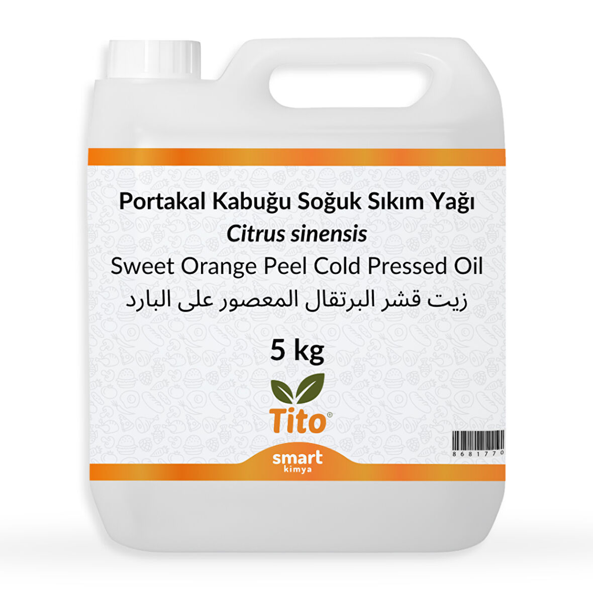 Portakal Kabuğu Soğuk Sıkım Yağı Citrus sinensis 5 kg