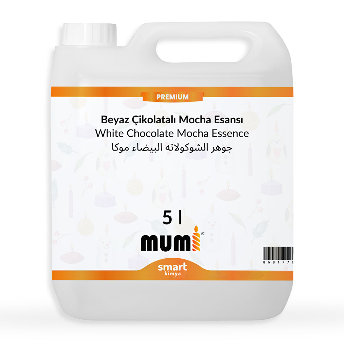 Premium Beyaz Çikolatalı Mocha Mum Esansı 5 litre