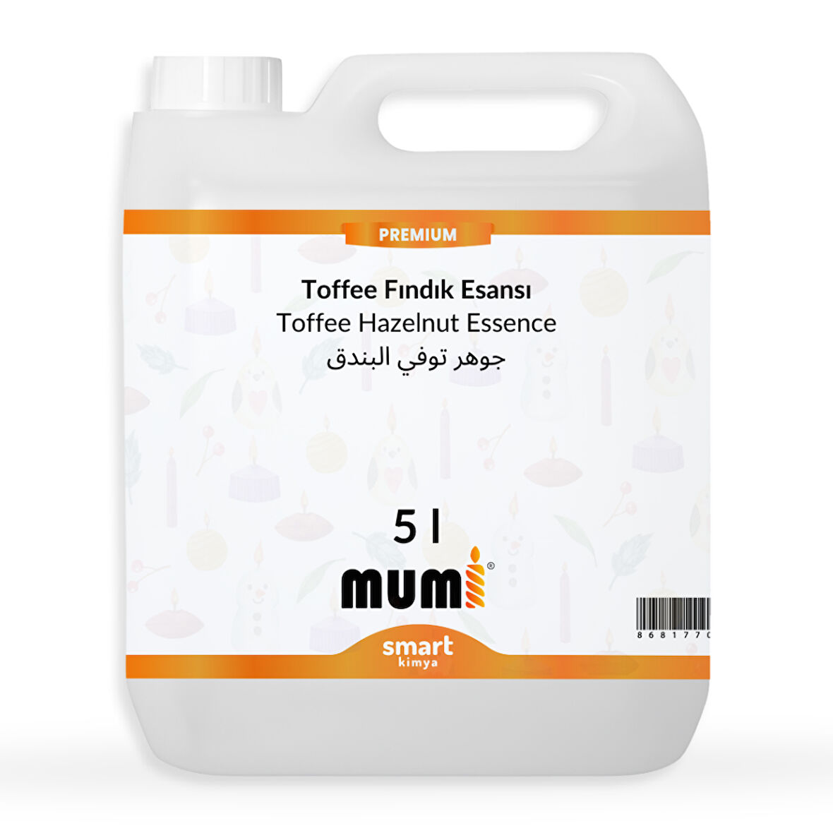 Premium Toffee Fındık Mum Esansı 5 litre