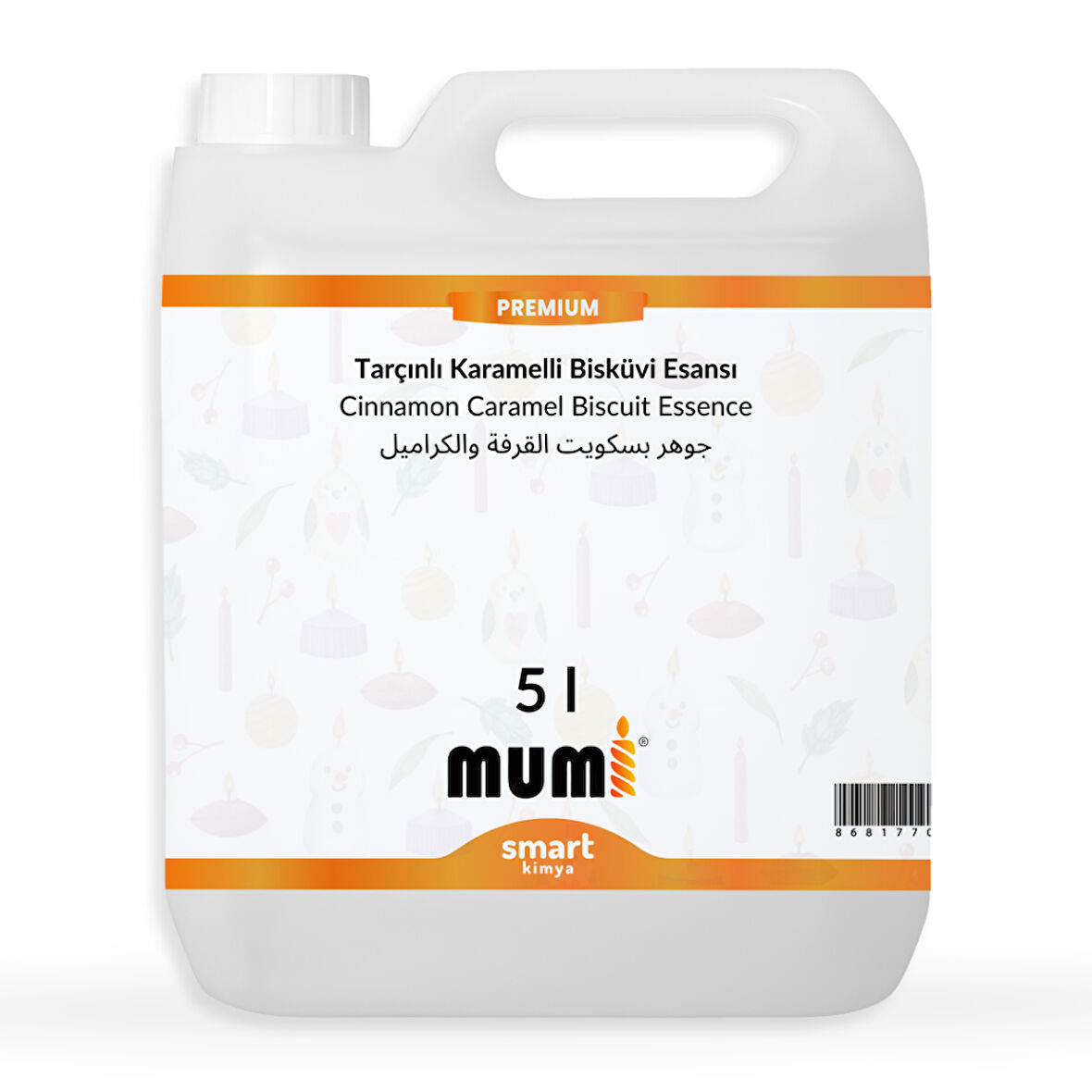 Premium Tarçınlı Karamelli Bisküvi Mum Esansı 5 litre