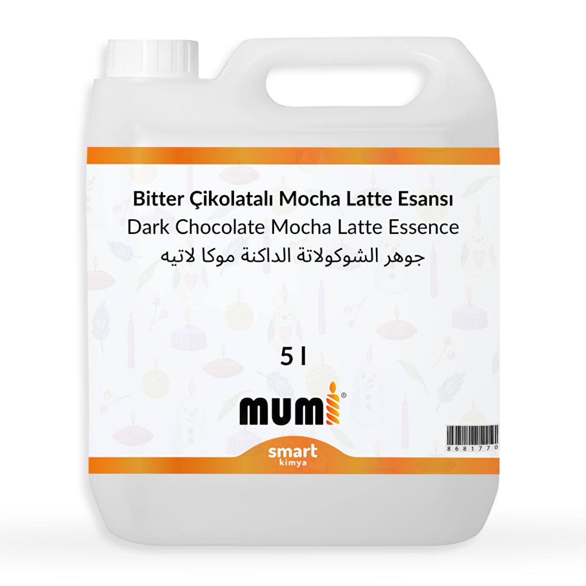 Bitter Çikolatalı Mocha Latte Mum Esansı 5 litre