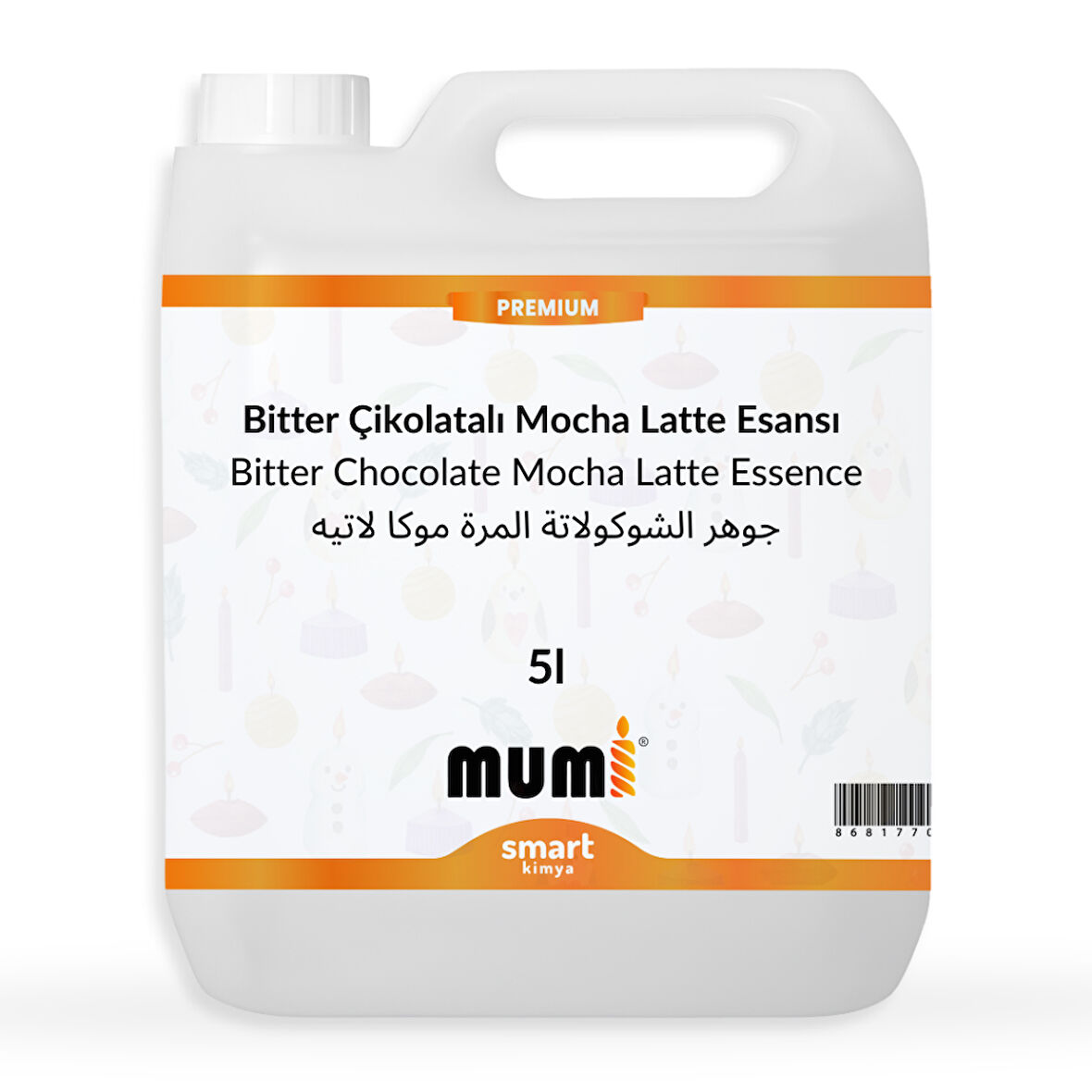 Premium Bitter Çikolatalı Mocha Latte Mum Esansı 5 litre