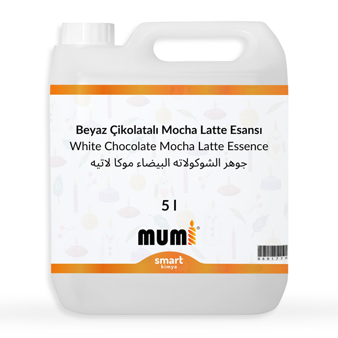Beyaz Çikolatalı Mocha Latte Mum Esansı 5 litre