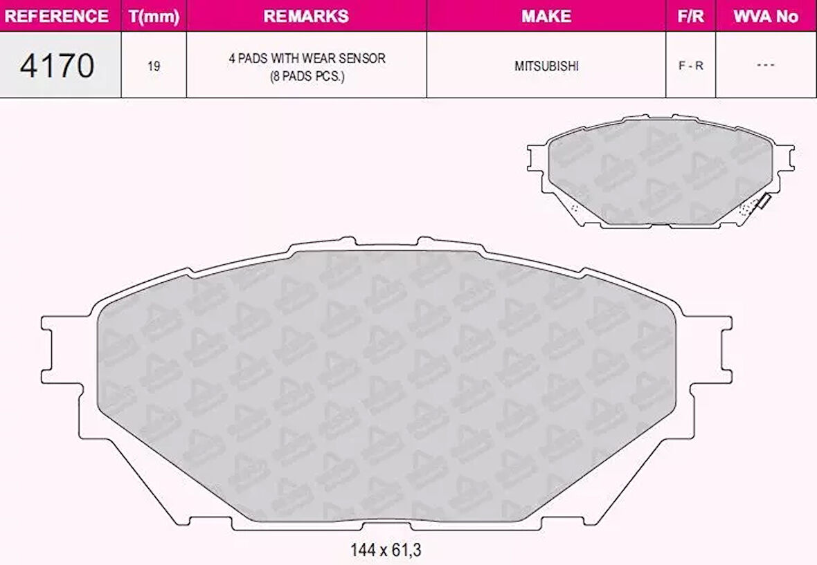 Mitsubıshı Ticarı Fren Balatası On Arka Disk Uzun Sase 8li Mitsubıshı Fuso Canter Fe859 12> Euro5 Tfb75 Tfb85 Temsa Pr - Beser 4170