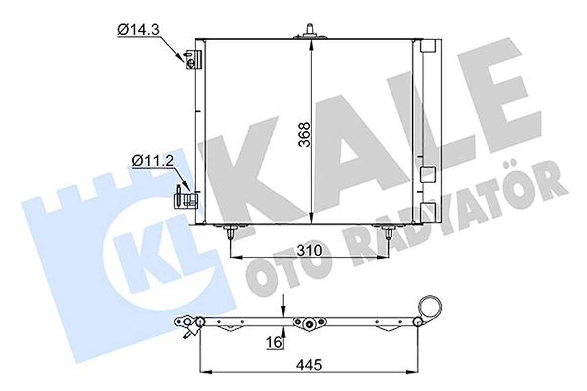 Psa Klima Radyatoru C2 C3 C3 II C3 Plurıel C3 III Ds3 P208 P207 P1007 P2008 Olcu: (420×374×16) - Kale 358440