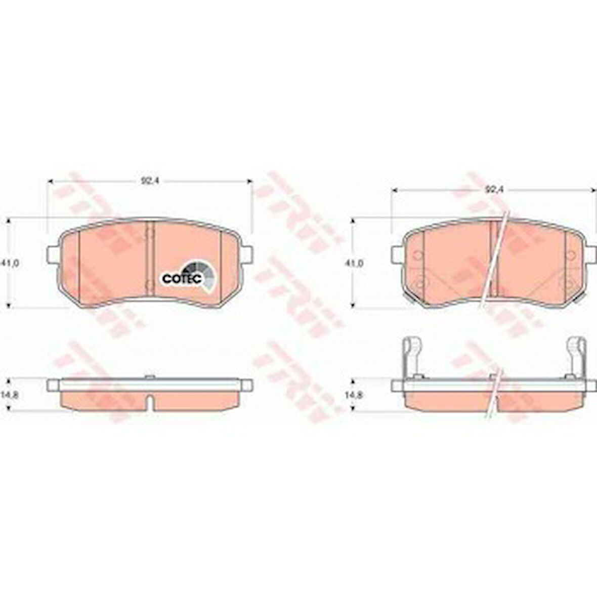 Kia Arka Fren Balatası Hyundaı İ10 08>13 / Kia Picanto 1.0 1.1 05-11 - Trw Gdb3370