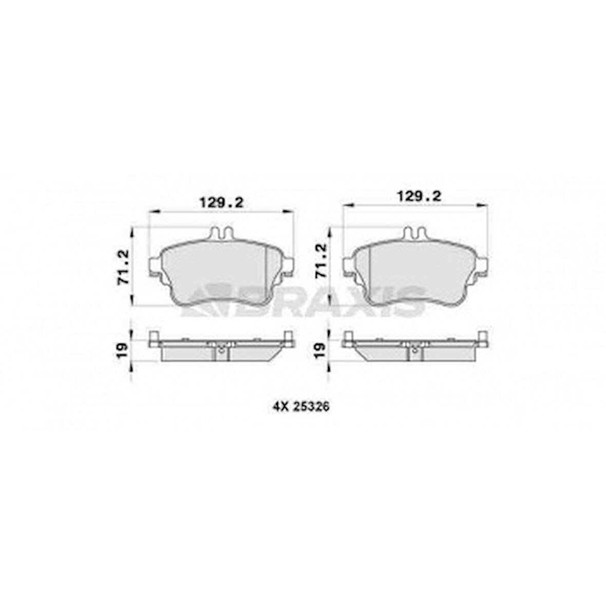 Mercedes Fren Balatası On W176 12>18 W246 11>18 C117 13>19 - Braxıs Ab0283