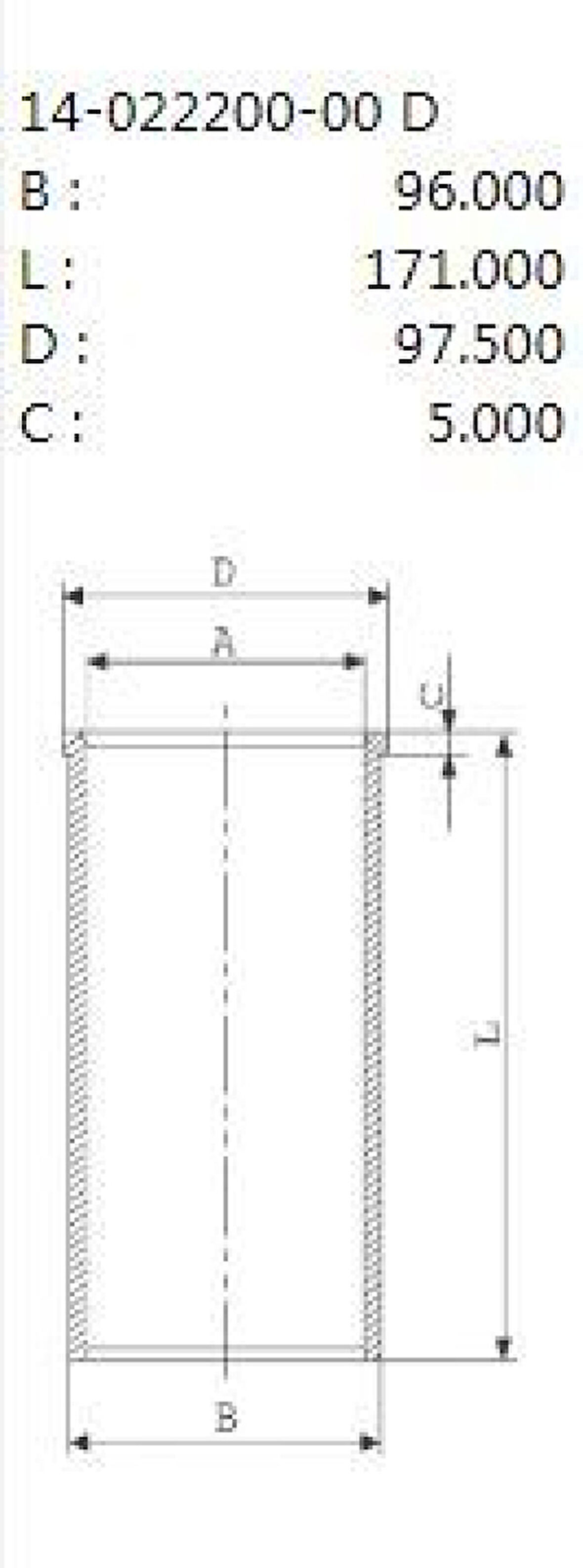 Ford Motor Gomlek (93,00) / (std) Ranger Mazda Bt2500 6m34 / Wlc 2,5td 06>12 Boy:171mm - Yenmak 5286-Std
