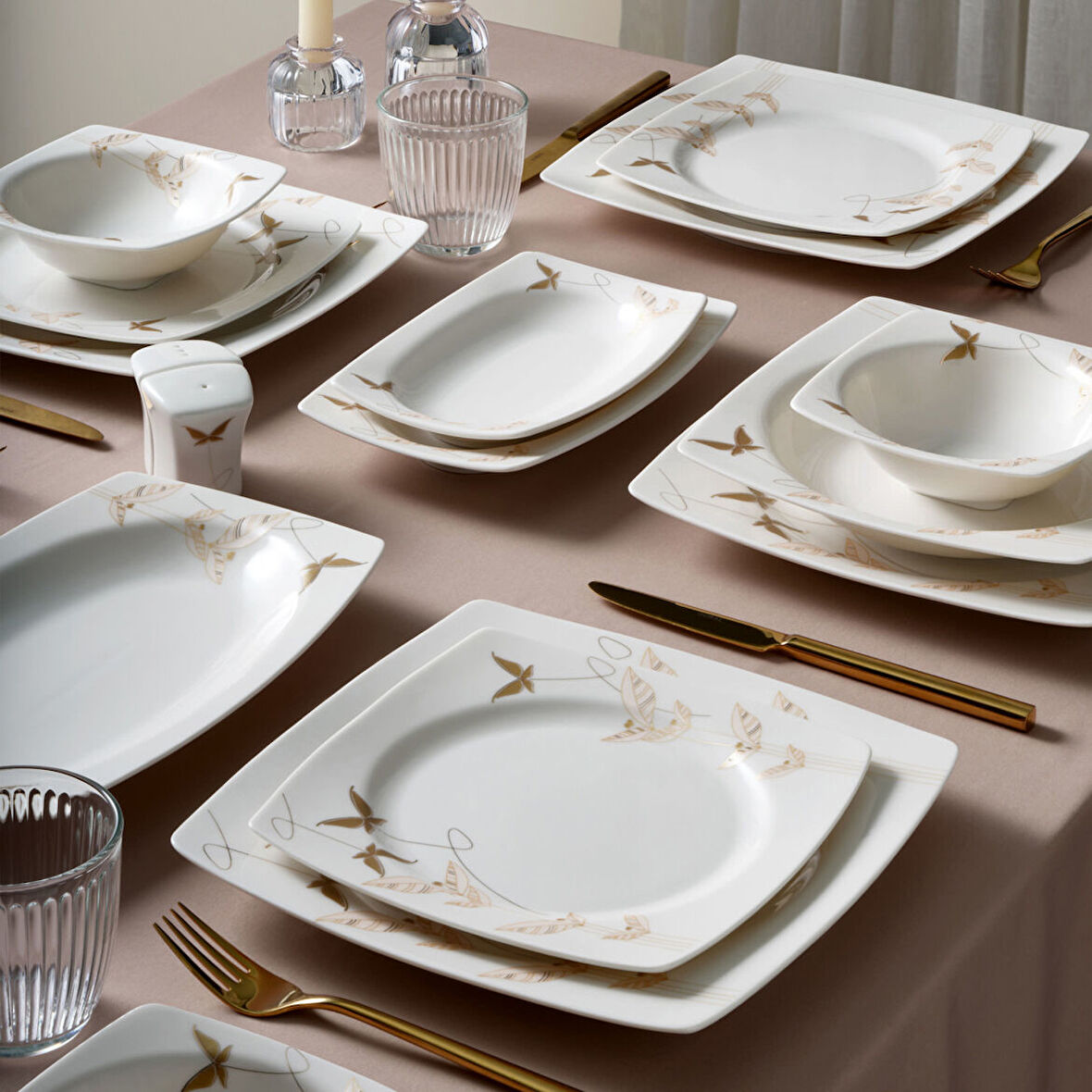 Güral Porselen Caroline 54 Parça 12 Kişilik Yemek Takımı 6713