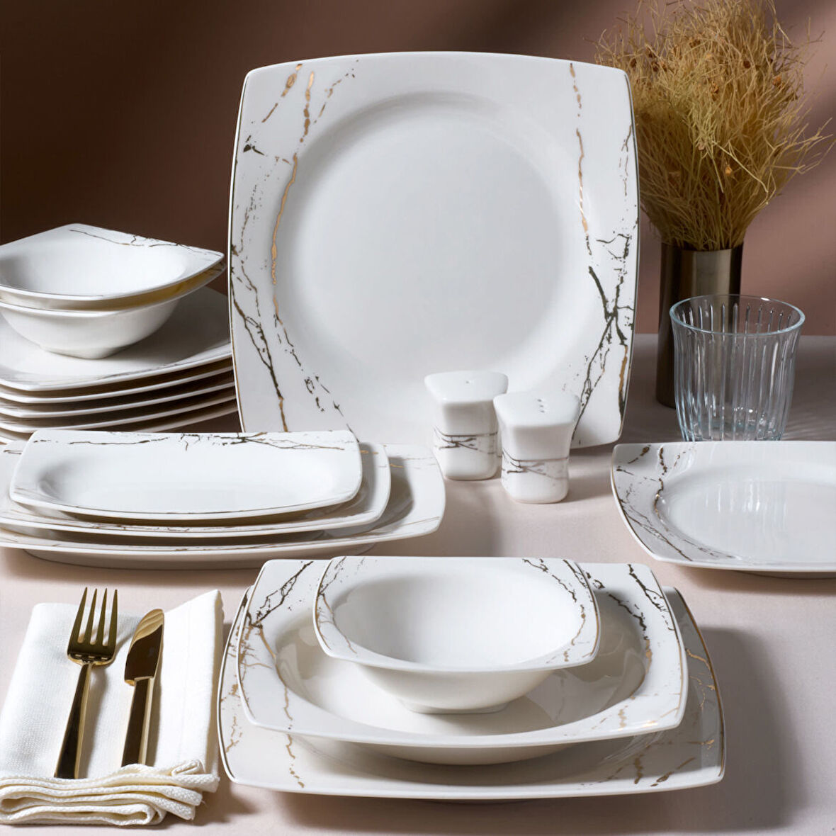 Güral Porselen Caroline 54 Parça 12 Kişilik Yemek Takımı 6685