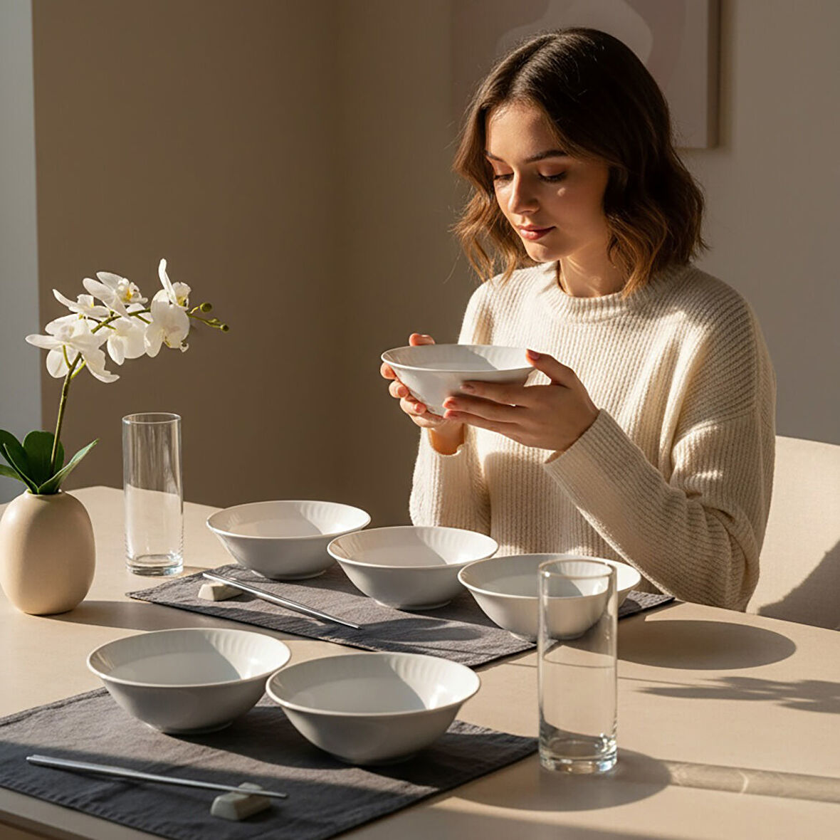 GÜRAL PORSELEN Sembol 6 Parça 15 cm Çorba Kasesi