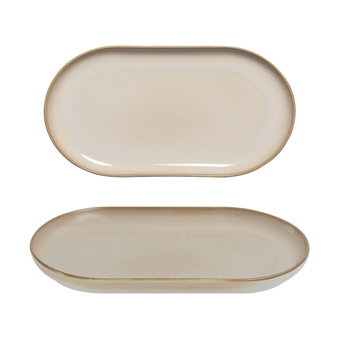 GÜRAL PORSELEN Bilbao 2 Adet 25x15 Cm Kayık Tabak  Agate 969