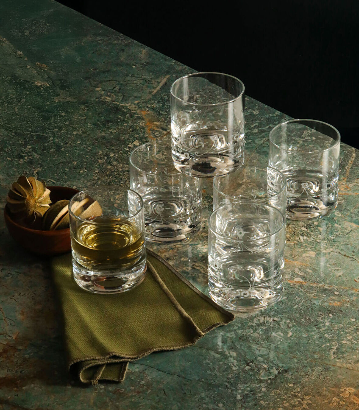 Güral Porselen Güral Cam Taşlı 6lı Meşrubat Bardağı 11187