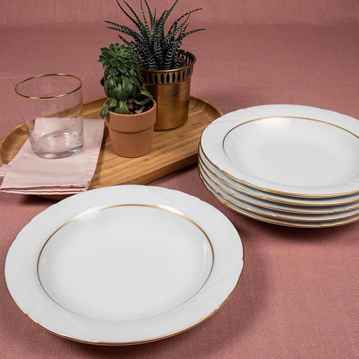 GÜRAL PORSELEN -  SOPRANO 6 ADET 23 cm ÇUKUR TABAK