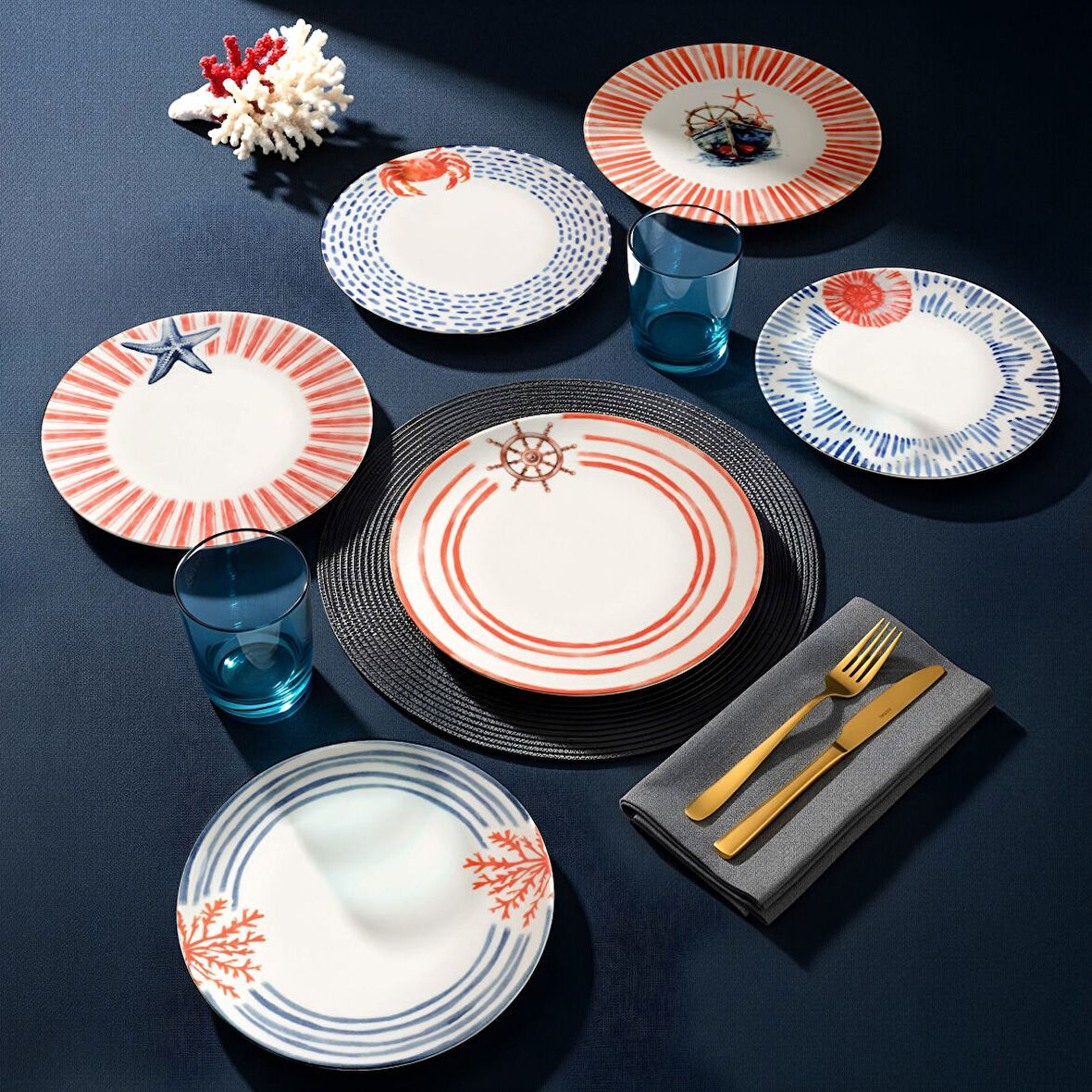 Güral Porselen Mare 6 Parça 20 Cm Pasta Tabağı 5534