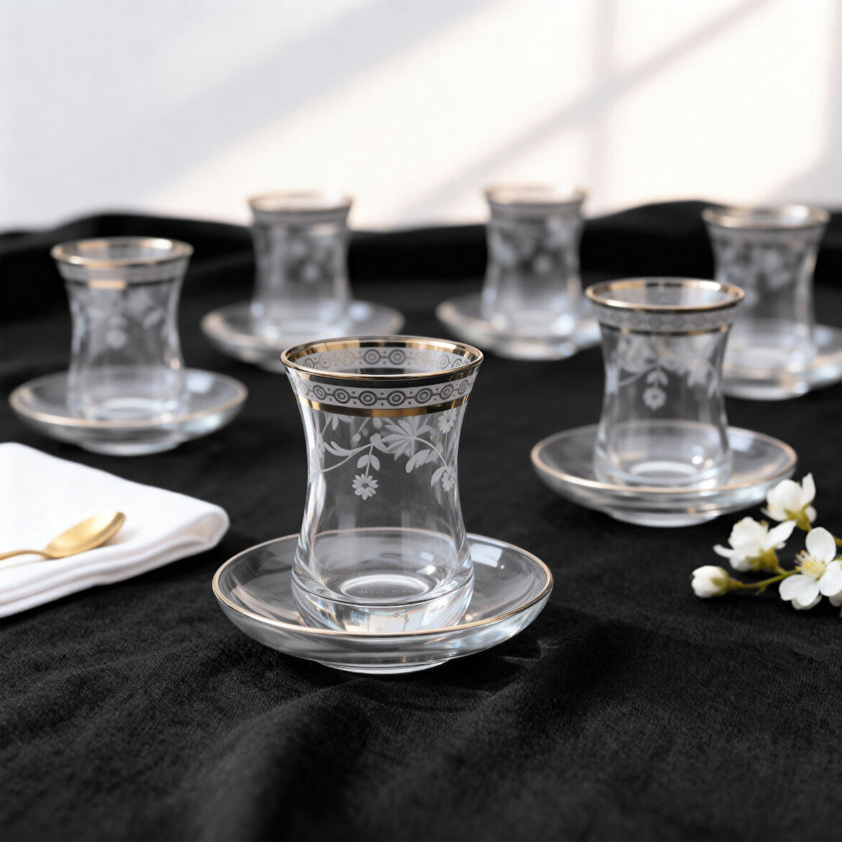 GÜRAL PORSELEN Güral Cam 12 Parça 6 Kişilik Çay Takımı 50312