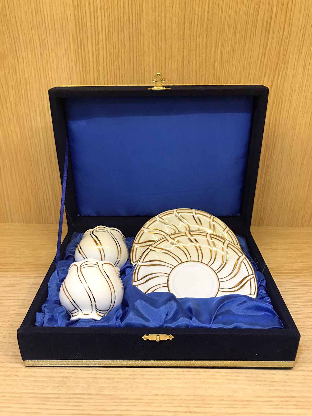 Güral Porselen El Yapımı 2 Kişilik 4 Parça Türk Kahve Takımı  