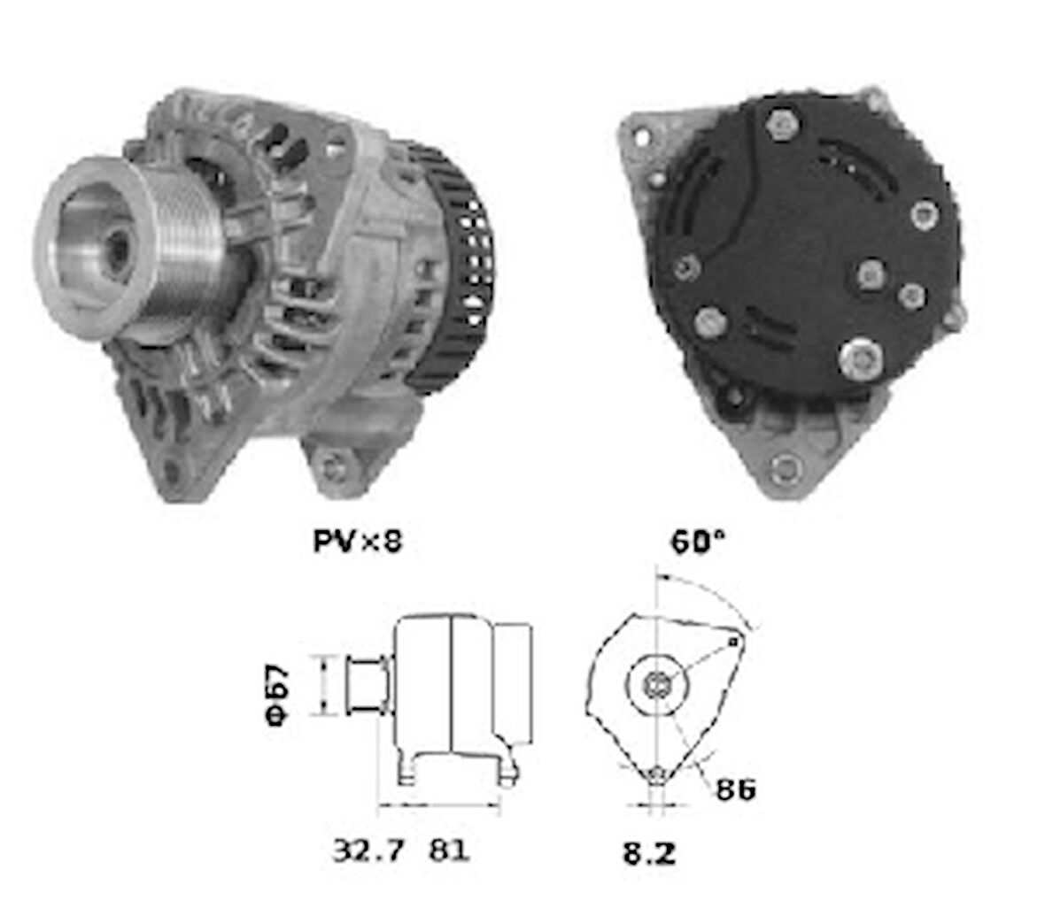 Unıversal Alternatör 12v Case/new Holland 120a İa1020 11203088 - Mahle-Mg404