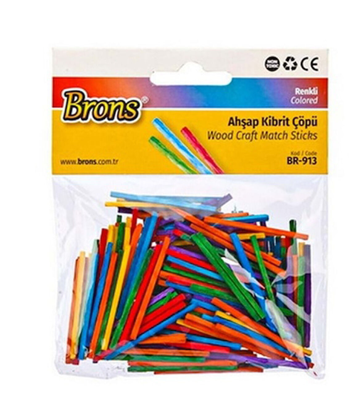 Brons Ahşap Kibrit Çöpü Renkli Br-912 - 2 paket