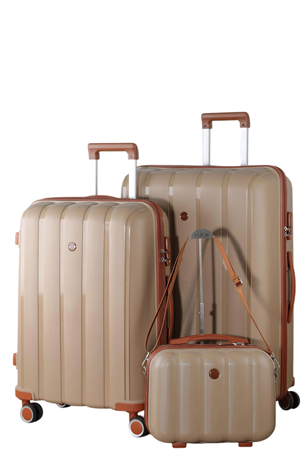 Mçs Polipropilen 3'lü Valiz Seti Büyük & Orta & Makyaj V305