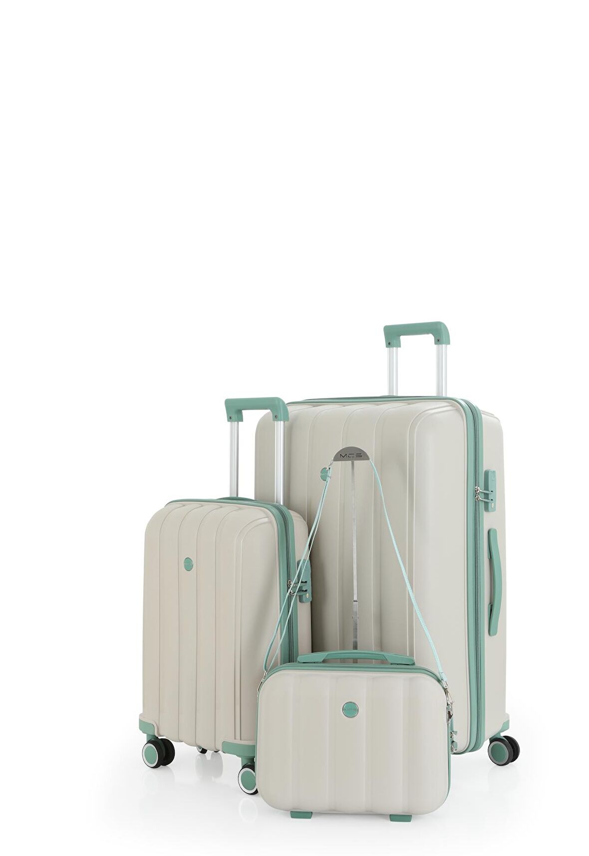 Mçs Polipropilen 3'lü Valiz Seti Büyük & Kabin & Makyaj V305