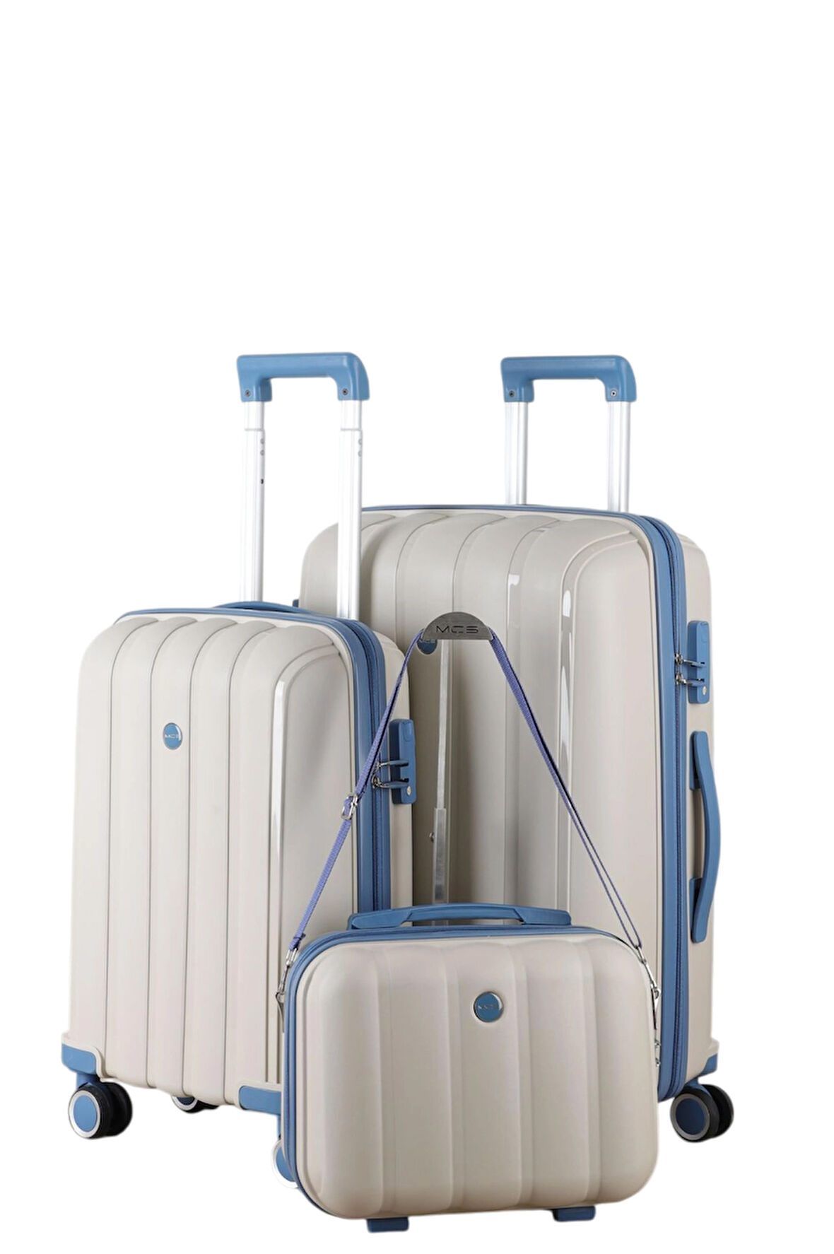 Mçs Polipropilen 3'lü Valiz Seti Orta & Kabin & Makyaj V305