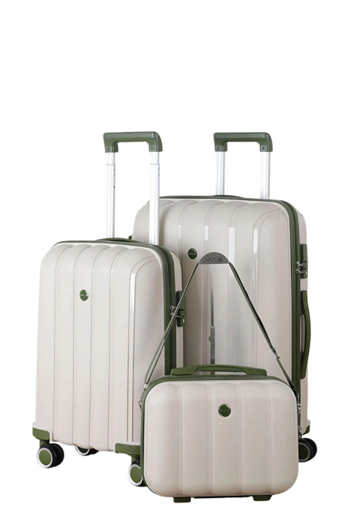 Mçs Polipropilen 3'lü Valiz Seti Orta & Kabin & Makyaj V305