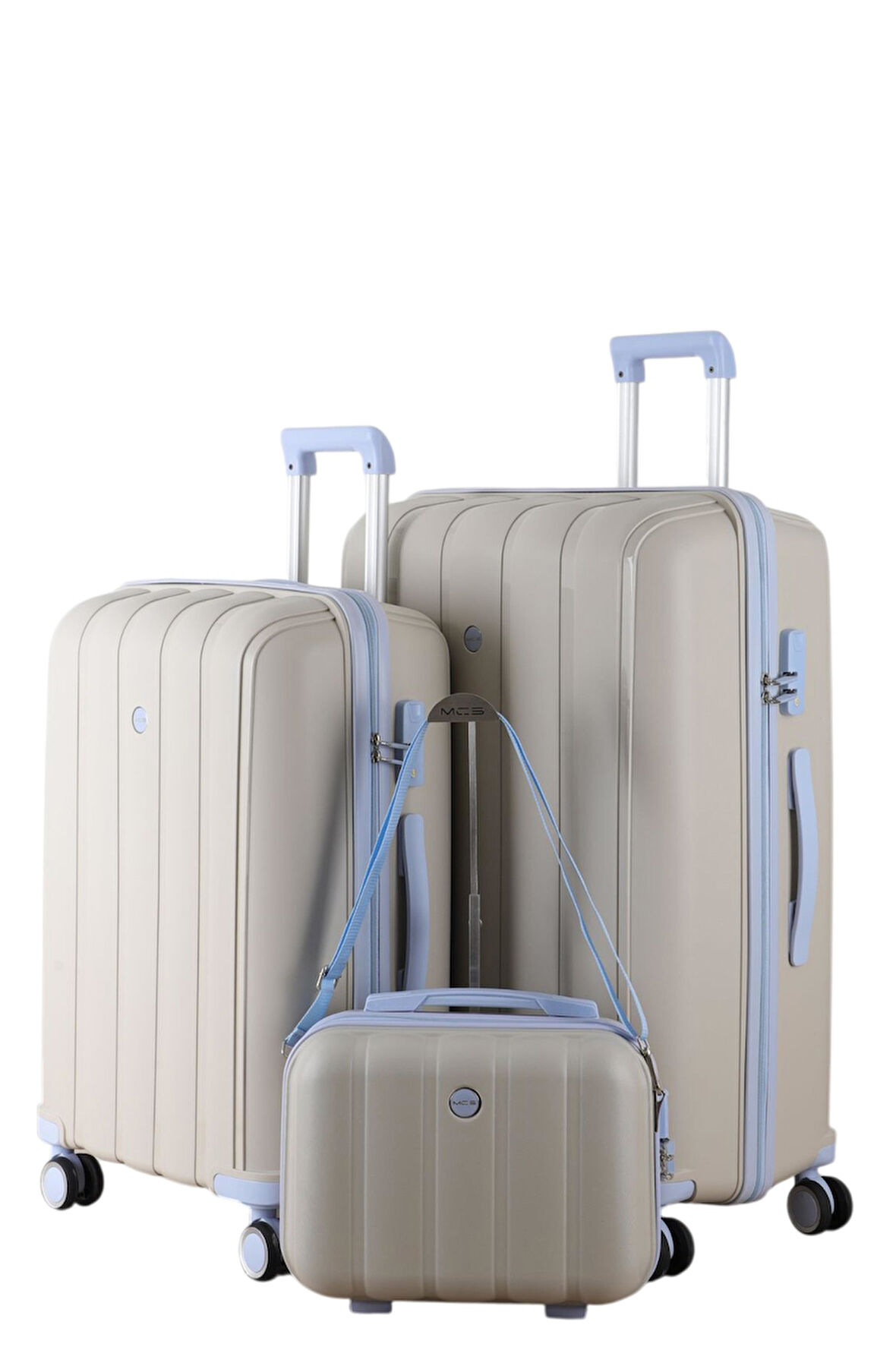 Mçs Polipropilen 3'lü Valiz Seti Büyük & Orta & Makyaj V305