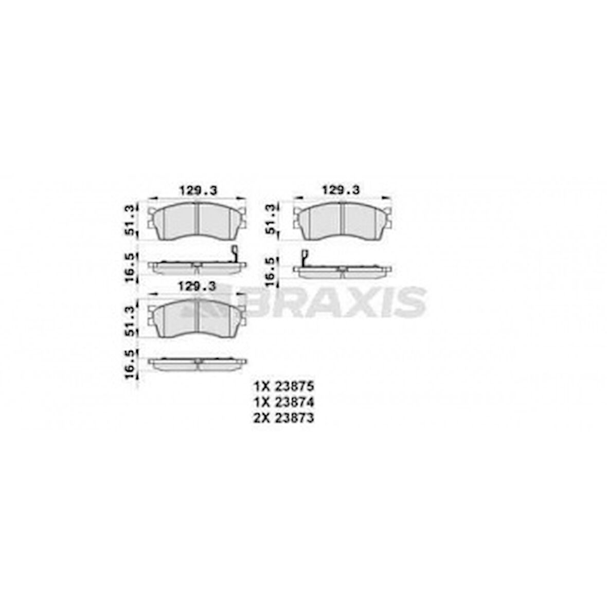 Kia On Fren Balatası Carens 00>02 / Clarus 97>01 / Rio 02>05 / Shuma Sephia 97>04 - Braxıs Ab0201