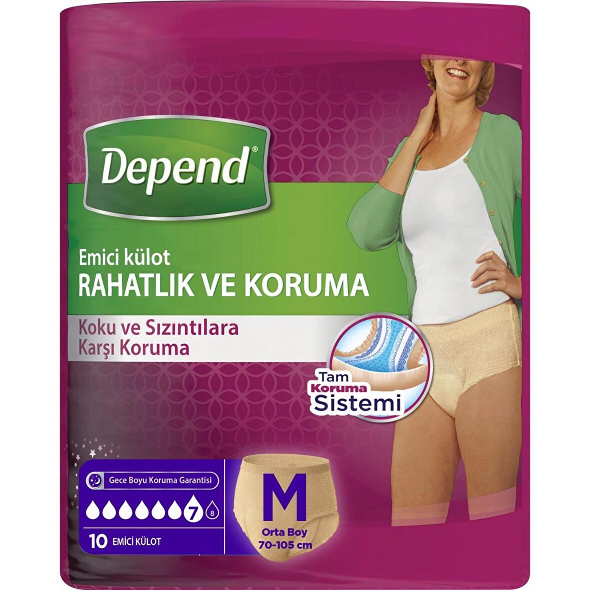 Depend Emici Külot Kadın Orta Boy 10lu