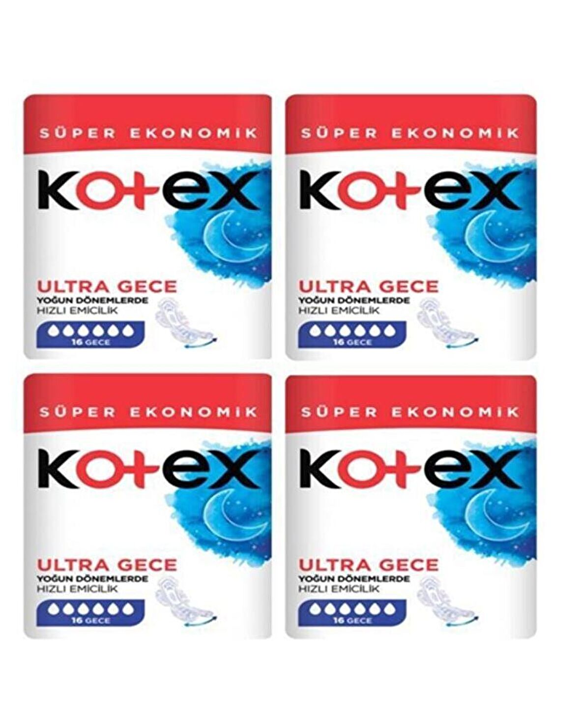 Kotex Ultra Gece 64 Adet Süper Ekonomik Paket Hijyenik Ped