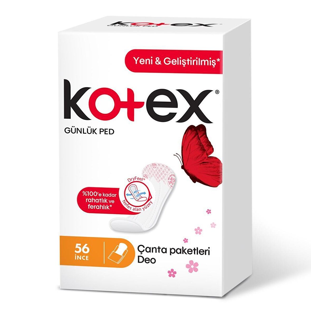 Kotex İnce Günlük Ped Deo 56'lı